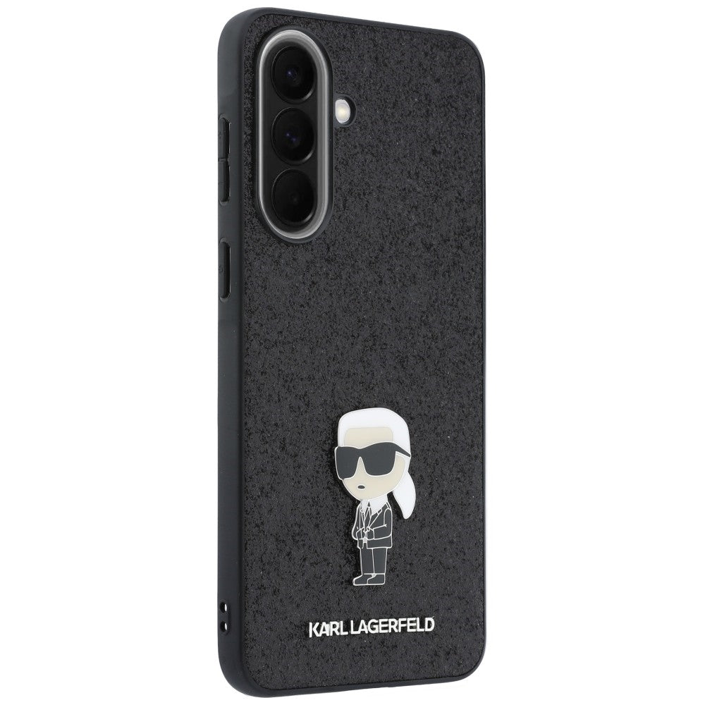 Case for Samsung Galaxy A57 5G, Karl Lagerfeld, Glitter Fixed Ikonik Karl, Black