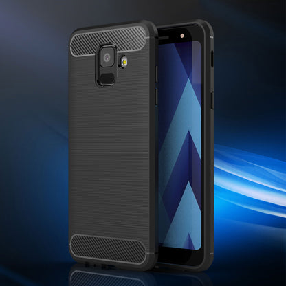Hülle für Samsung Galaxy A6 (2018) A600, Techsuit, Carbon, Schwarz