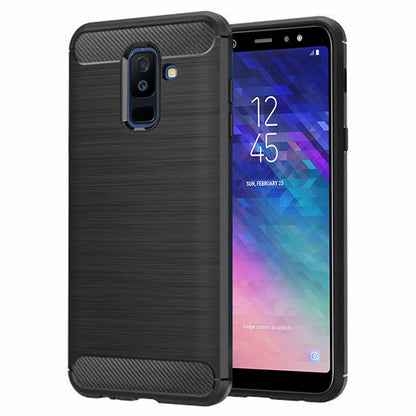Hülle für Samsung Galaxy A6 Plus (2018) A605, Techsuit, Carbon, Schwarz