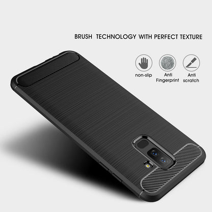 Hülle für Samsung Galaxy A6 Plus (2018) A605, Techsuit, Carbon, Schwarz