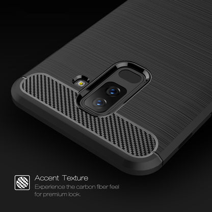 Hülle für Samsung Galaxy A6 Plus (2018) A605, Techsuit, Carbon, Schwarz