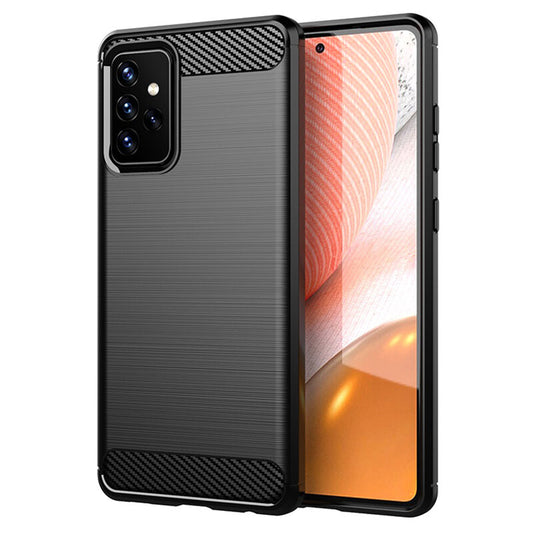 Hülle für Samsung Galaxy A72 A725 / A72 5G A726, Techsuit, Carbon, Schwarz