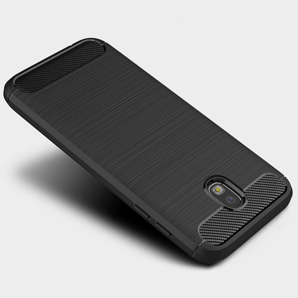 Hülle für Samsung Galaxy J7 (2017) J730, Techsuit, Carbon, Schwarz
