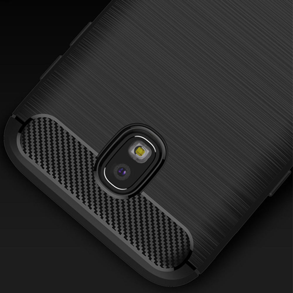 Hülle für Samsung Galaxy J7 (2017) J730, Techsuit, Carbon, Schwarz