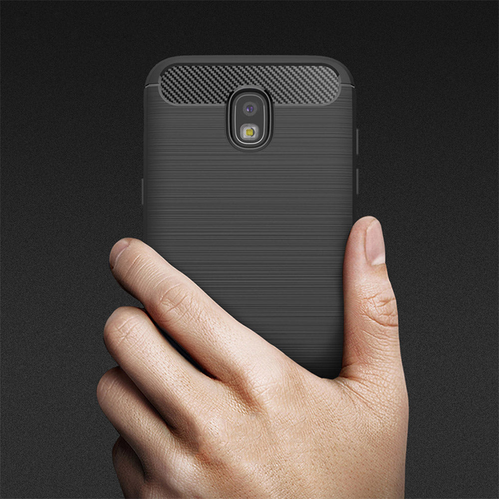 Hülle für Samsung Galaxy J7 (2017) J730, Techsuit, Carbon, Schwarz