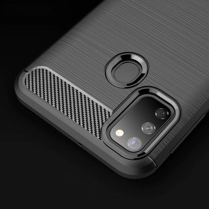 Hülle für Samsung Galaxy M21 M215 / M30s M307, Techsuit, Carbon, Schwarz