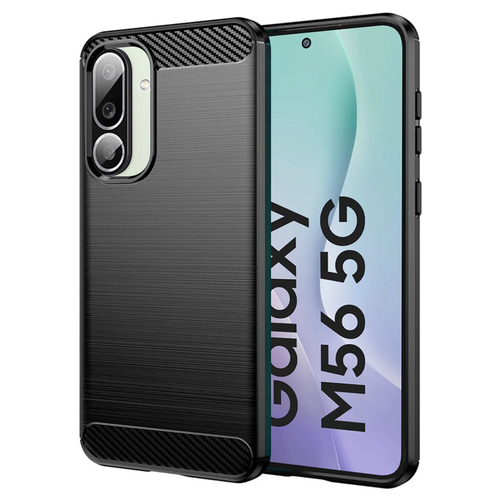 Hülle für Samsung Galaxy M56 M566, Techsuit, Carbon, Schwarz