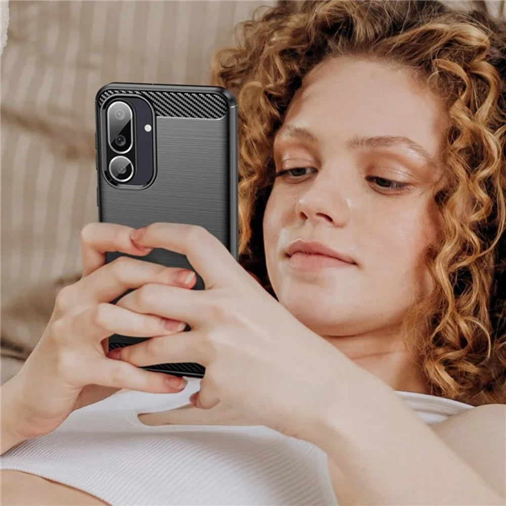 Hülle für Samsung Galaxy M56 M566, Techsuit, Carbon, Schwarz