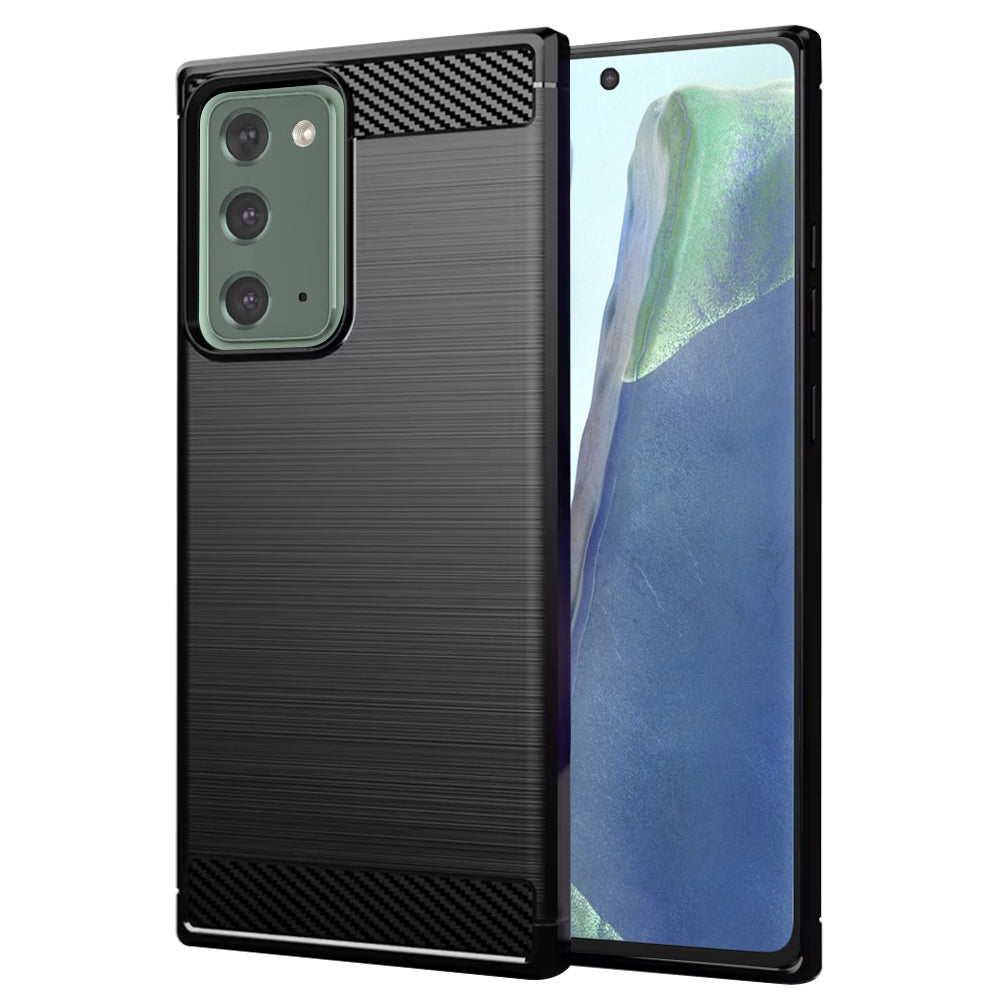 Hülle für Samsung Galaxy Note 20 5G N981 / Note 20 N980, Techsuit, Carbon, Schwarz