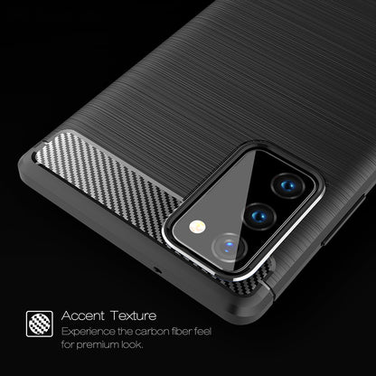 Hülle für Samsung Galaxy Note 20 5G N981 / Note 20 N980, Techsuit, Carbon, Schwarz