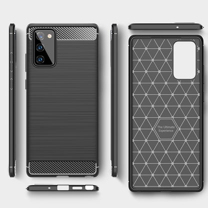 Hülle für Samsung Galaxy Note 20 5G N981 / Note 20 N980, Techsuit, Carbon, Schwarz
