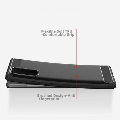 Hülle für Samsung Galaxy Note 20 5G N981 / Note 20 N980, Techsuit, Carbon, Schwarz