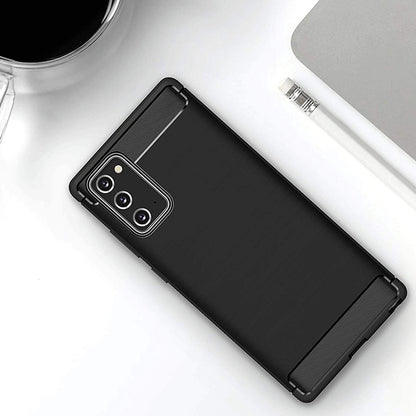 Hülle für Samsung Galaxy Note 20 5G N981 / Note 20 N980, Techsuit, Carbon, Schwarz