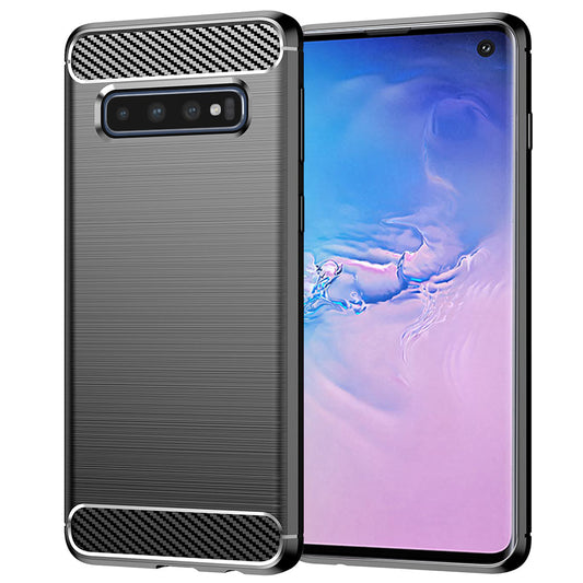 Hülle für Samsung Galaxy S10 G973, Techsuit, Carbon, Schwarz