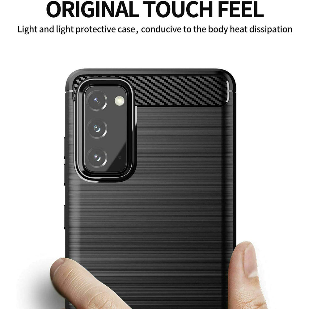 Hülle für Samsung Galaxy S20 FE 2022 G781 / S20 FE 5G G781 / S20 FE G780, Techsuit, Carbon, Schwarz