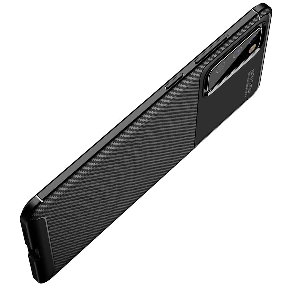 Hülle für Samsung Galaxy S20 FE 2022 G781 / S20 FE 5G G781 / S20 FE G780, Techsuit, CarbonFiber, Schwarz