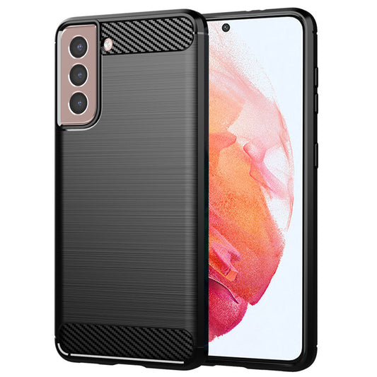 Hülle für Samsung Galaxy S21 5G G991, Techsuit, Carbon, Schwarz