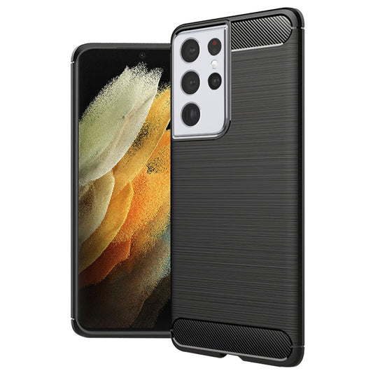 Hülle für Samsung Galaxy S21 Ultra 5G G998, Techsuit, CarbonFiber, Schwarz