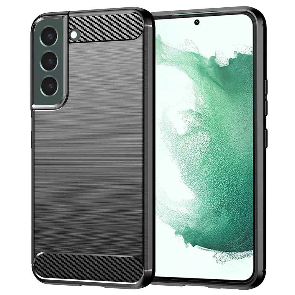 Hülle für Samsung Galaxy S22+ 5G S906, Techsuit, Carbon, Schwarz