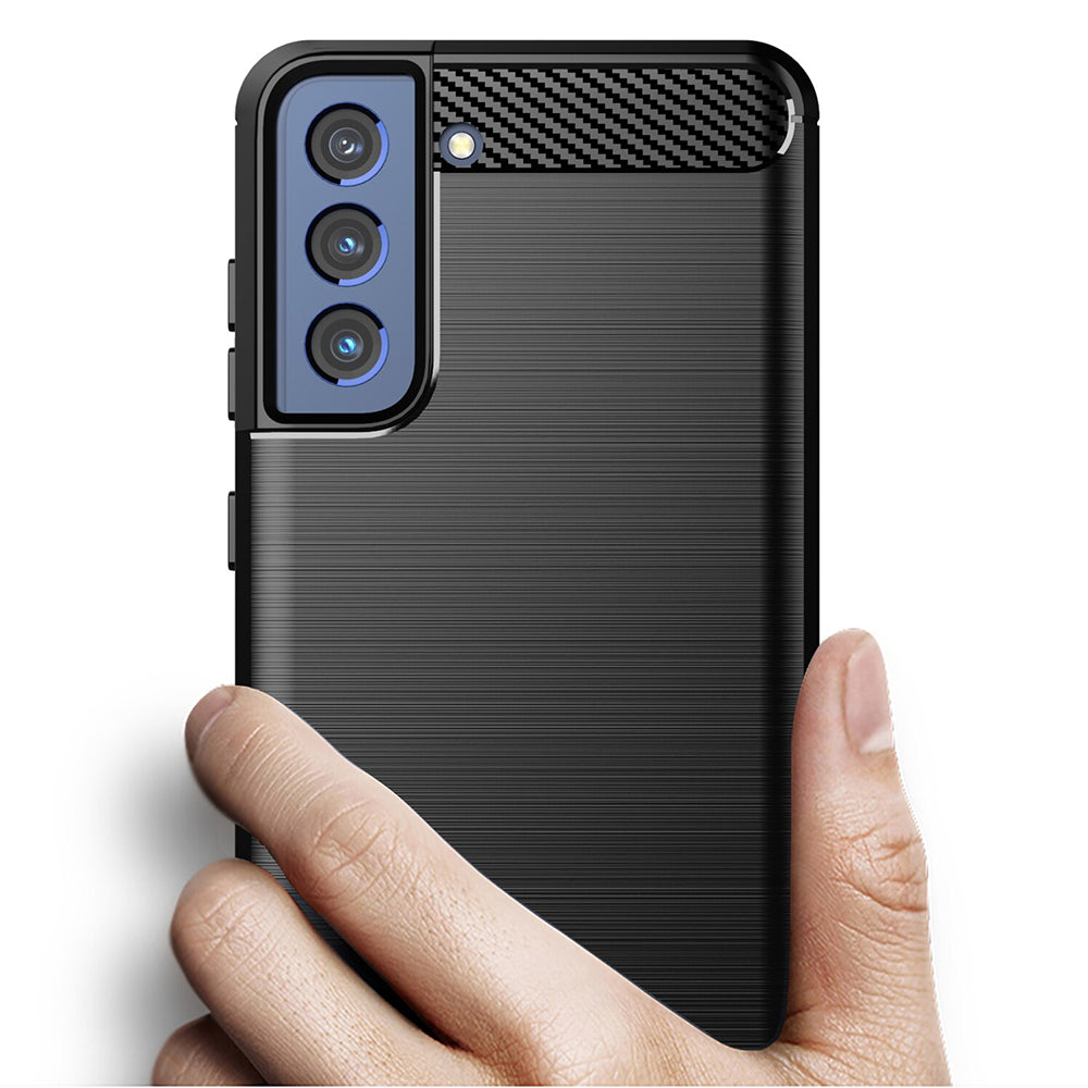 Hülle für Samsung Galaxy S22+ 5G S906, Techsuit, Carbon, Schwarz
