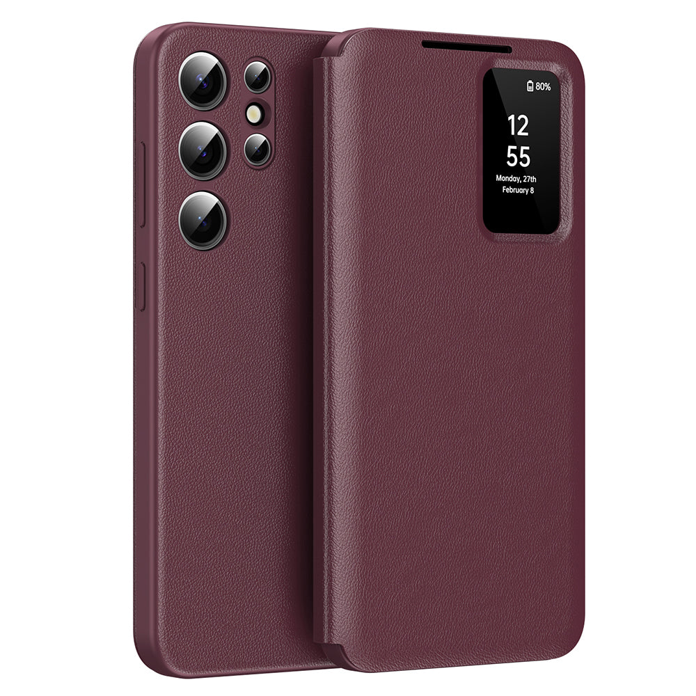 Hülle für Samsung Galaxy S22 Ultra 5G S908, Techsuit, SmartView, Rot