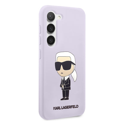 Hülle für Samsung Galaxy S23+ S916, Karl Lagerfeld, Silicone Ikonik Karl, Lila