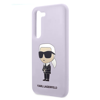 Hülle für Samsung Galaxy S23+ S916, Karl Lagerfeld, Silicone Ikonik Karl, Lila