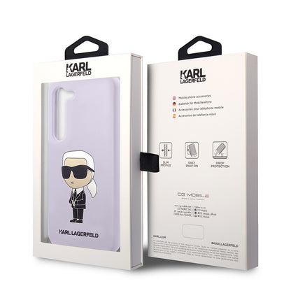 Hülle für Samsung Galaxy S23+ S916, Karl Lagerfeld, Silicone Ikonik Karl, Lila