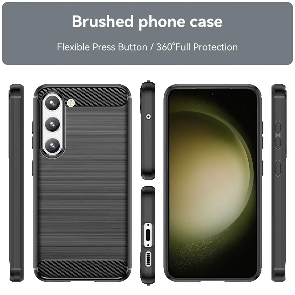 Hülle für Samsung Galaxy S23+ S916, Techsuit, Carbon, Schwarz