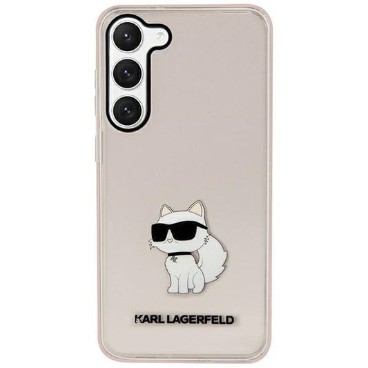 Hülle für Samsung Galaxy S23 S911, Karl Lagerfeld, Ikonik Choupette, Rosa