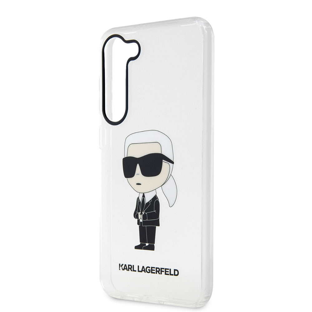 Hülle für Samsung Galaxy S23 S911, Karl Lagerfeld, Ikonik Karl, Transparent