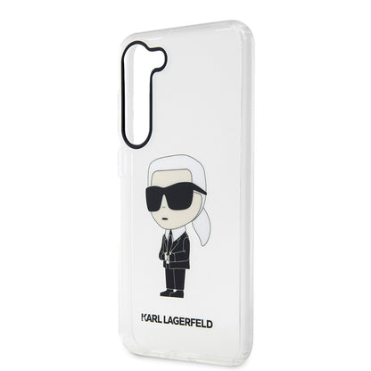 Hülle für Samsung Galaxy S23 S911, Karl Lagerfeld, Ikonik Karl, Transparent