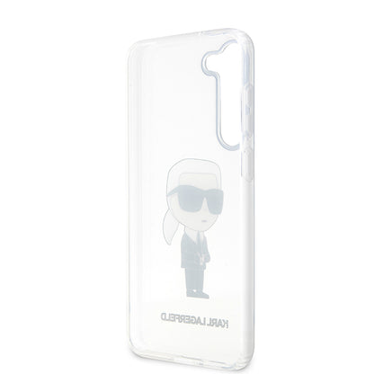 Hülle für Samsung Galaxy S23 S911, Karl Lagerfeld, Ikonik Karl, Transparent