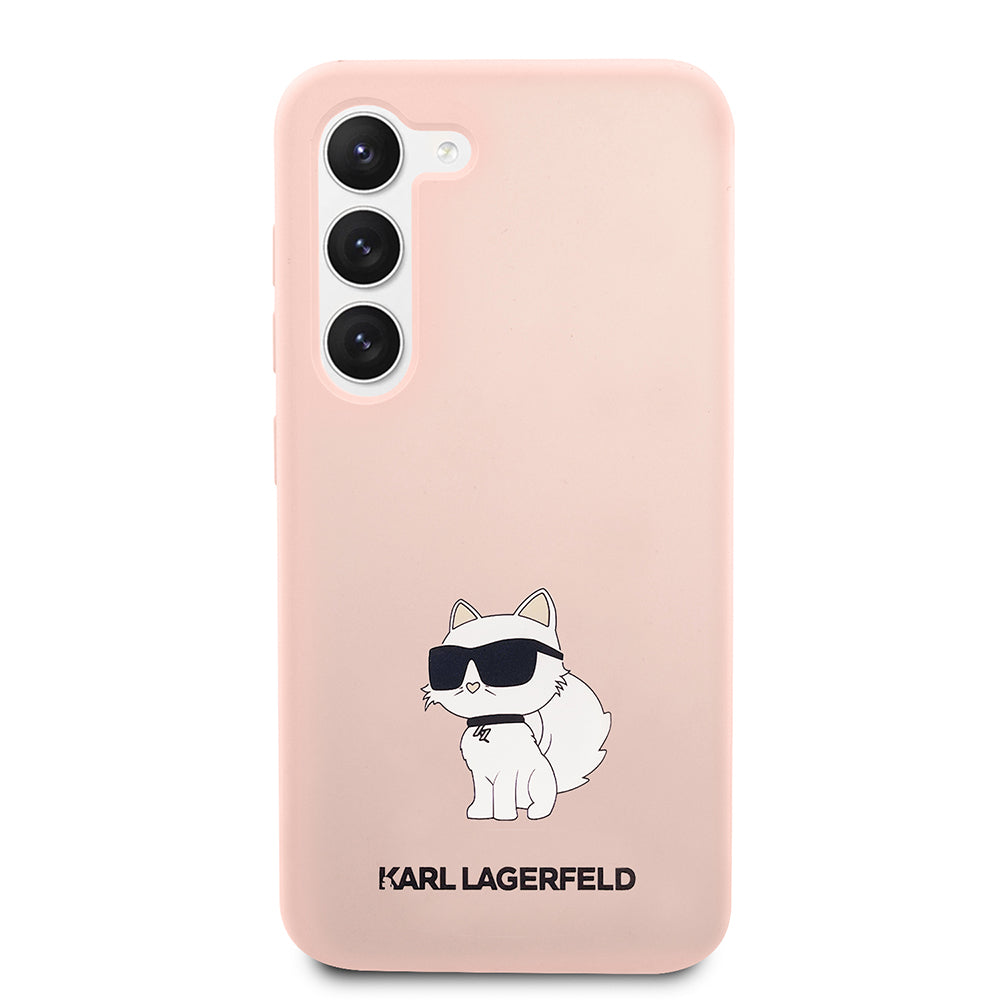 Hülle für Samsung Galaxy S23 S911, Karl Lagerfeld, Silicone Choupette, Rosa