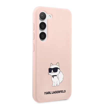 Hülle für Samsung Galaxy S23 S911, Karl Lagerfeld, Silicone Choupette, Rosa