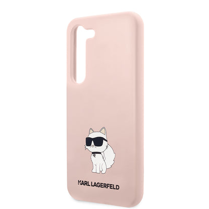 Hülle für Samsung Galaxy S23 S911, Karl Lagerfeld, Silicone Choupette, Rosa