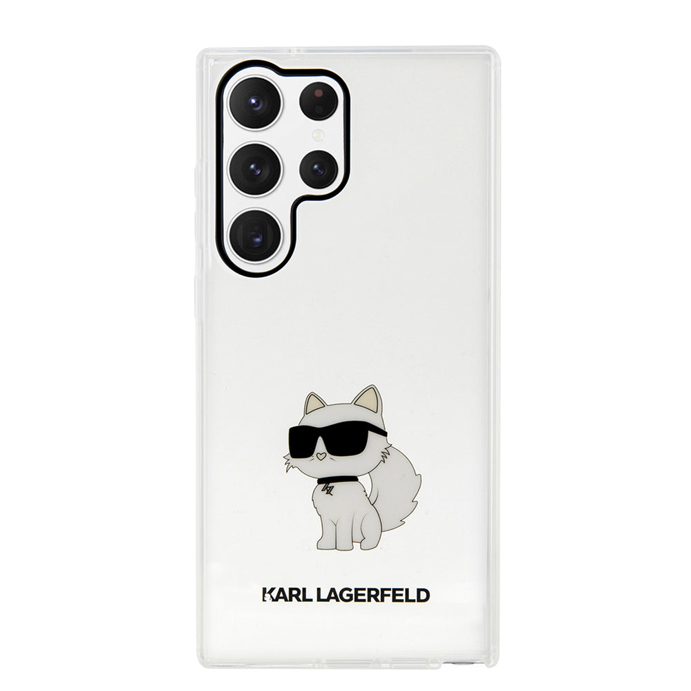 Hülle für Samsung Galaxy S23 Ultra S918, Karl Lagerfeld, Ikonik Choupette, Transparent