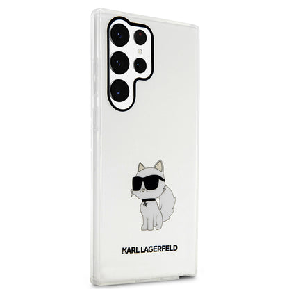 Hülle für Samsung Galaxy S23 Ultra S918, Karl Lagerfeld, Ikonik Choupette, Transparent