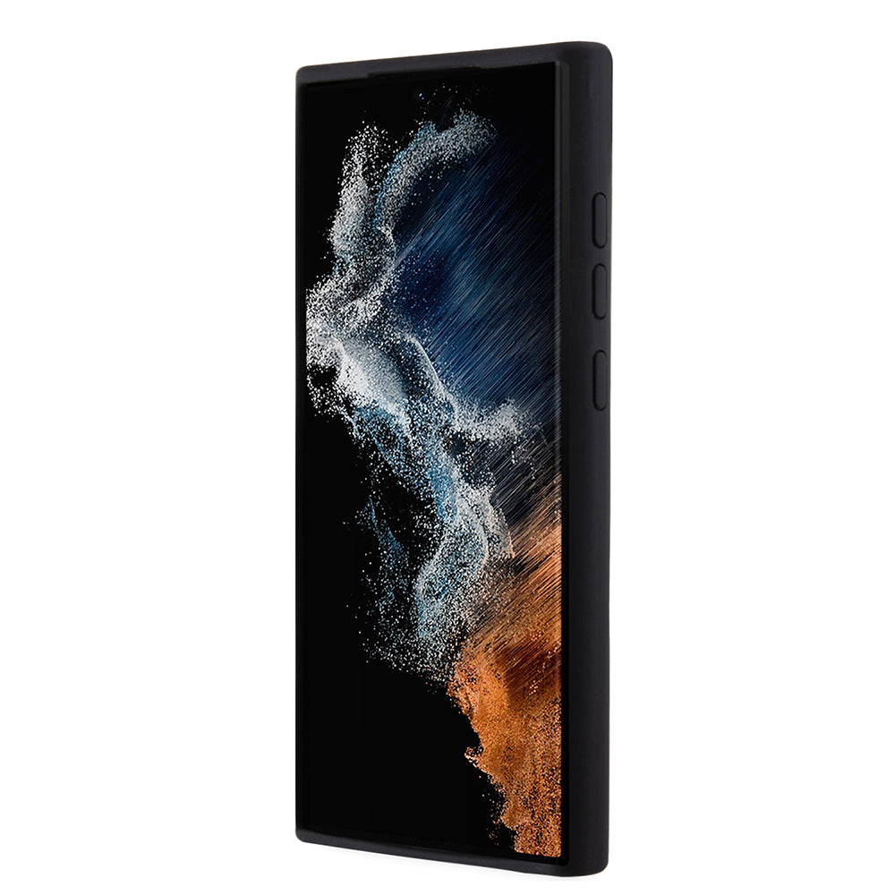 Hülle für Samsung Galaxy S23 Ultra S918, Karl Lagerfeld, Silicone Ikonik Karl Metal, Schwarz