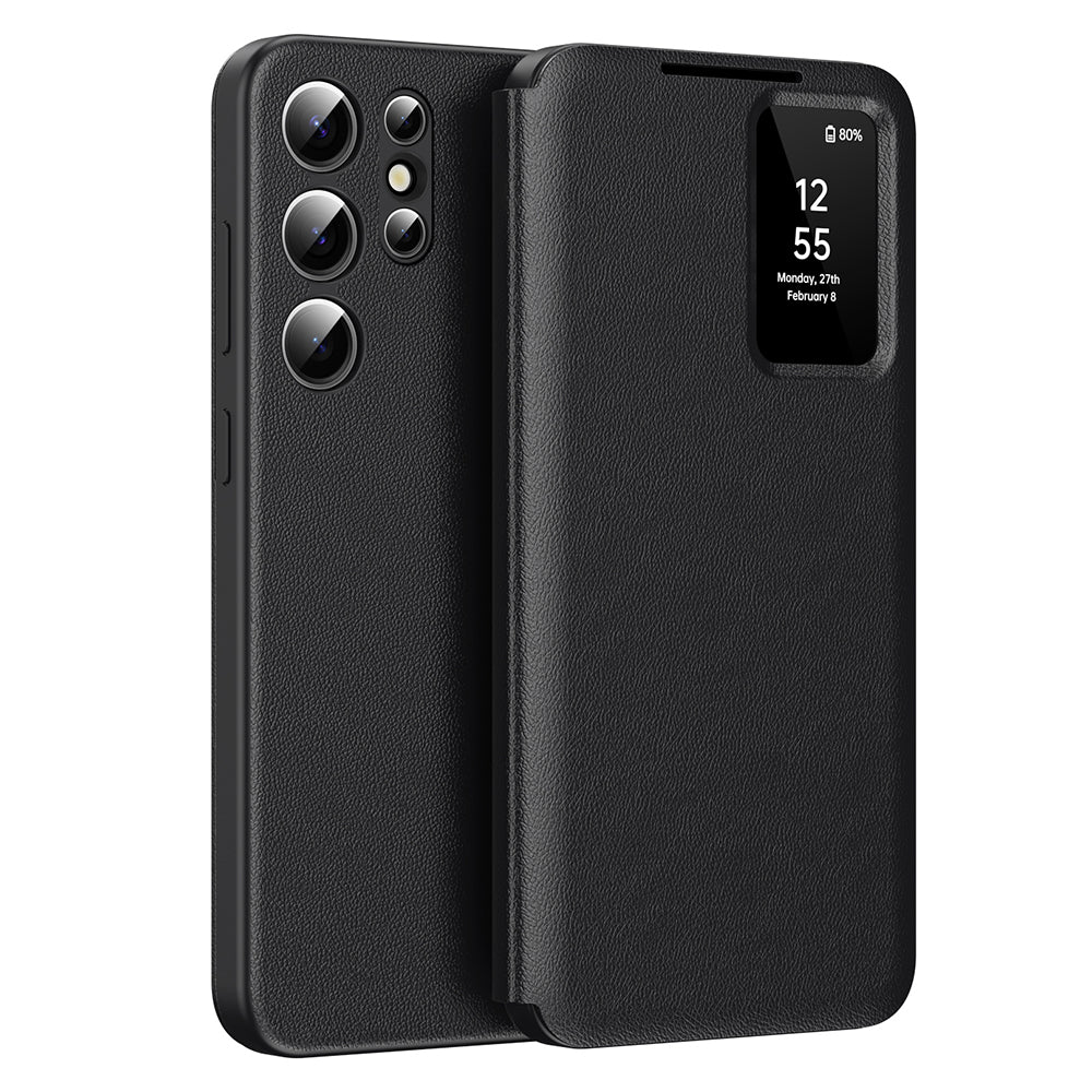 Hülle für Samsung Galaxy S23 Ultra S918, Techsuit, SmartView, Schwarz