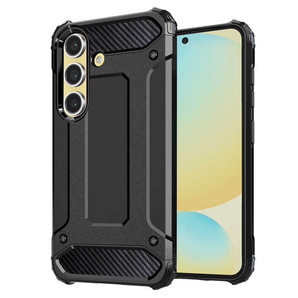 Hülle für Samsung Galaxy S24 FE S721, Techsuit, Hybrid Armor, Schwarz