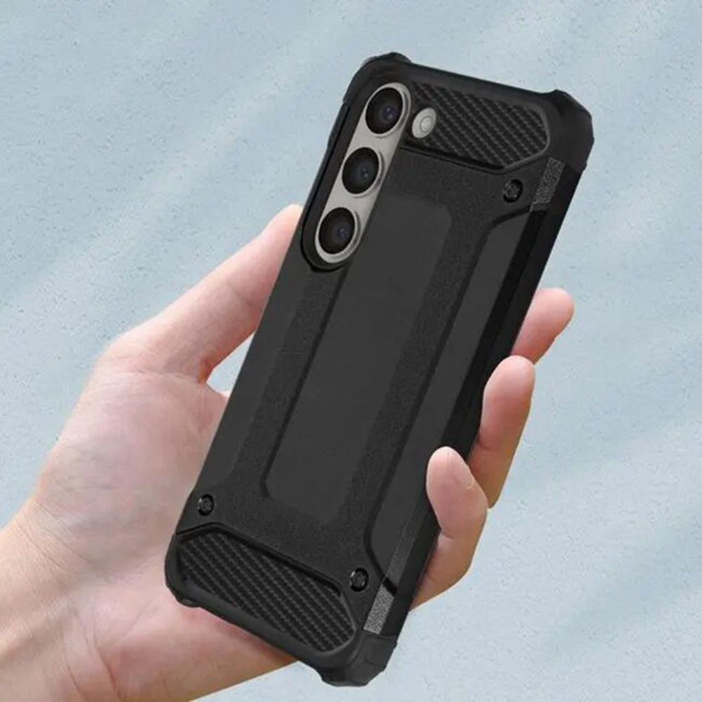 Hülle für Samsung Galaxy S24 FE S721, Techsuit, Hybrid Armor, Schwarz