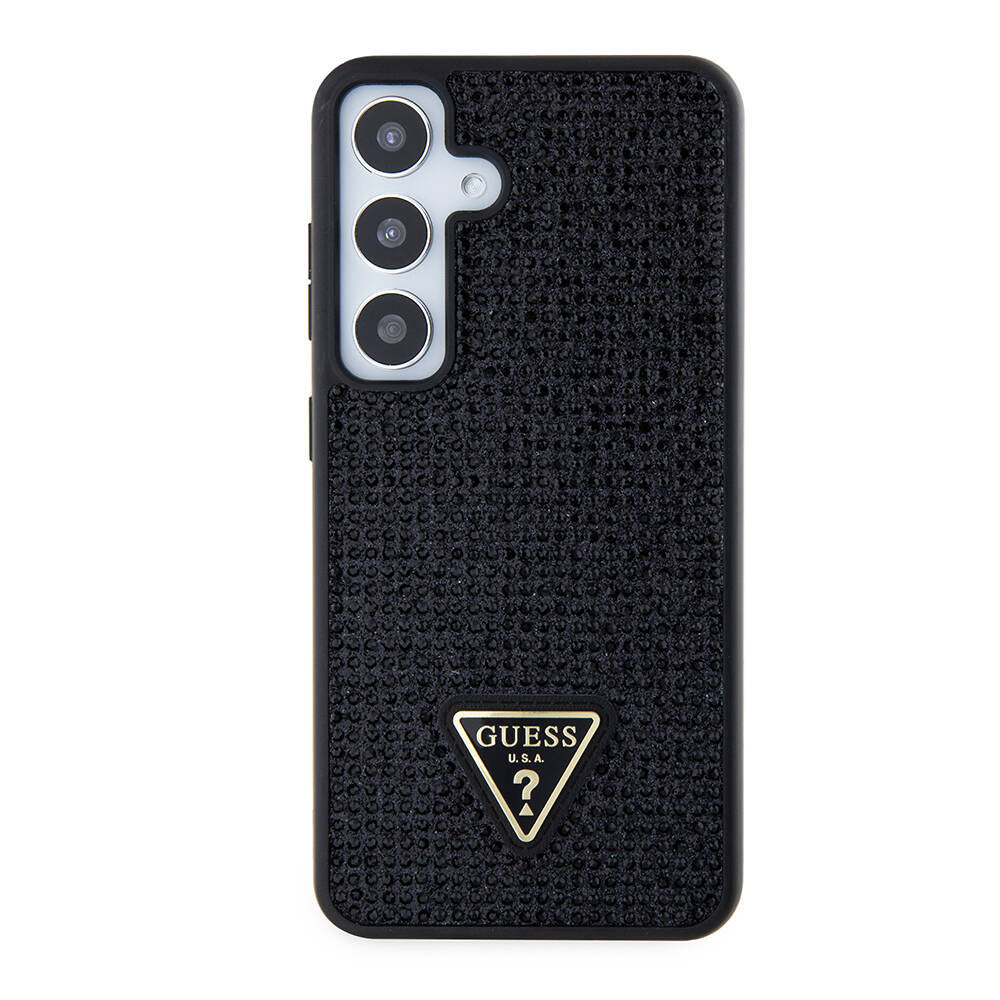 Hülle für Samsung Galaxy S24+ S926, Guess, Rhinestone Triangle Logo, Schwarz