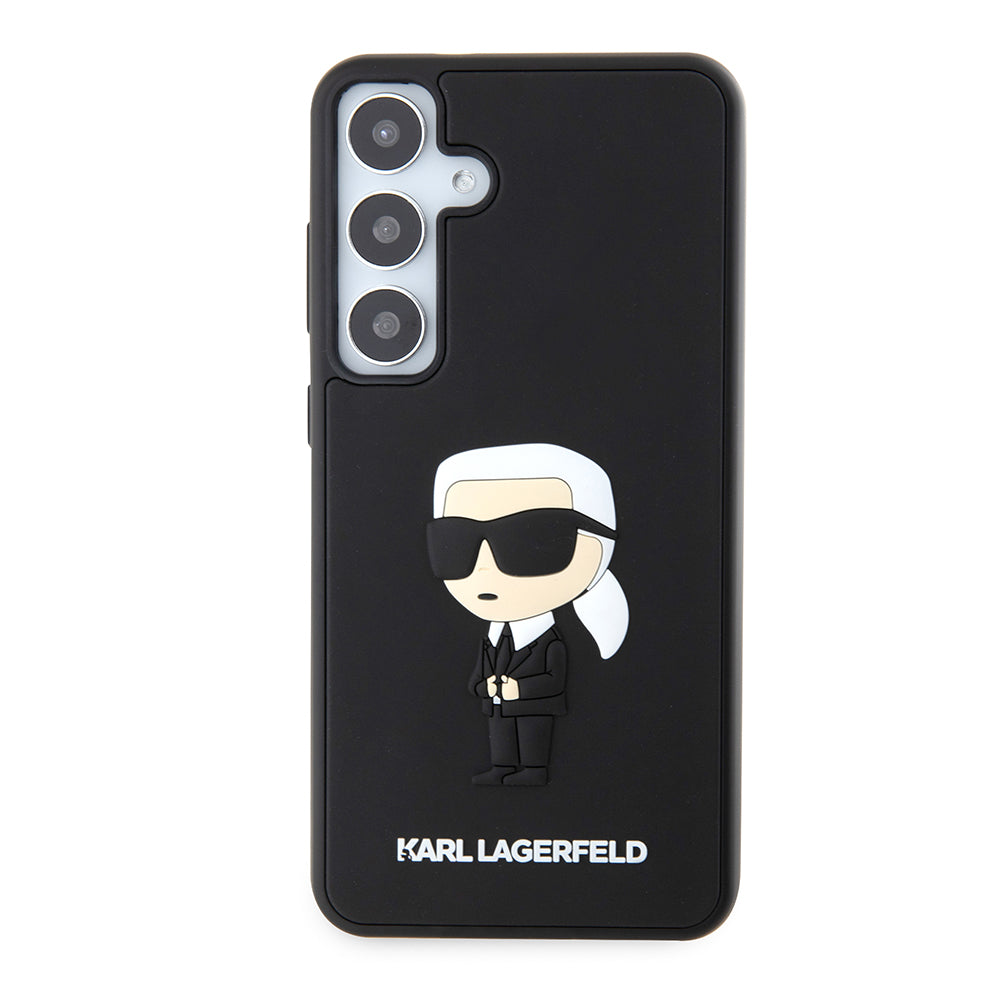 Hülle für Samsung Galaxy S24+ S926, Karl Lagerfeld, 3D Rubber Ikonik Karl, Schwarz