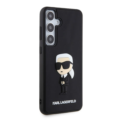 Hülle für Samsung Galaxy S24+ S926, Karl Lagerfeld, 3D Rubber Ikonik Karl, Schwarz