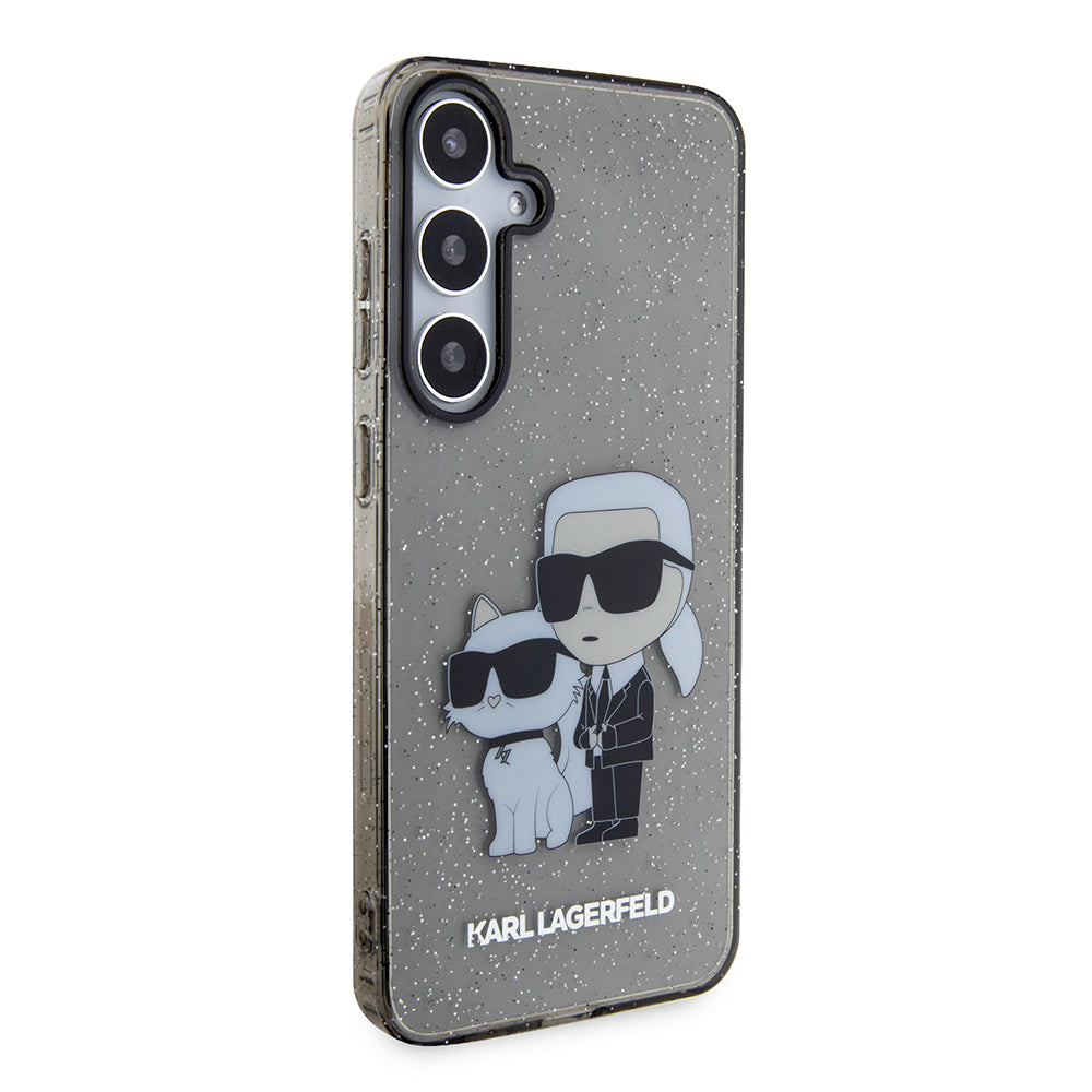 Case for Samsung Galaxy S24+ S926, Karl Lagerfeld, Glitter Karl & Choupette, Blue