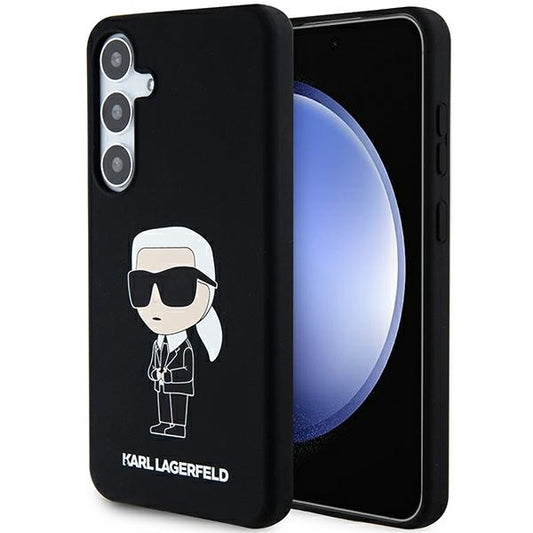 Hülle für Samsung Galaxy S24+ S926, Karl Lagerfeld, Silicone Ikonik NFT, Schwarz