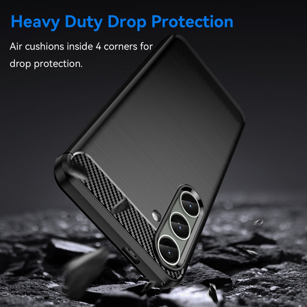 Hülle für Samsung Galaxy S24+ S926, Techsuit, Carbon, Schwarz