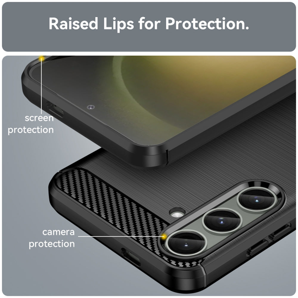 Hülle für Samsung Galaxy S24+ S926, Techsuit, Carbon, Schwarz
