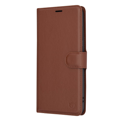 Hülle für Samsung Galaxy S24+ S926, Techsuit, Leder-Folio, Braun
